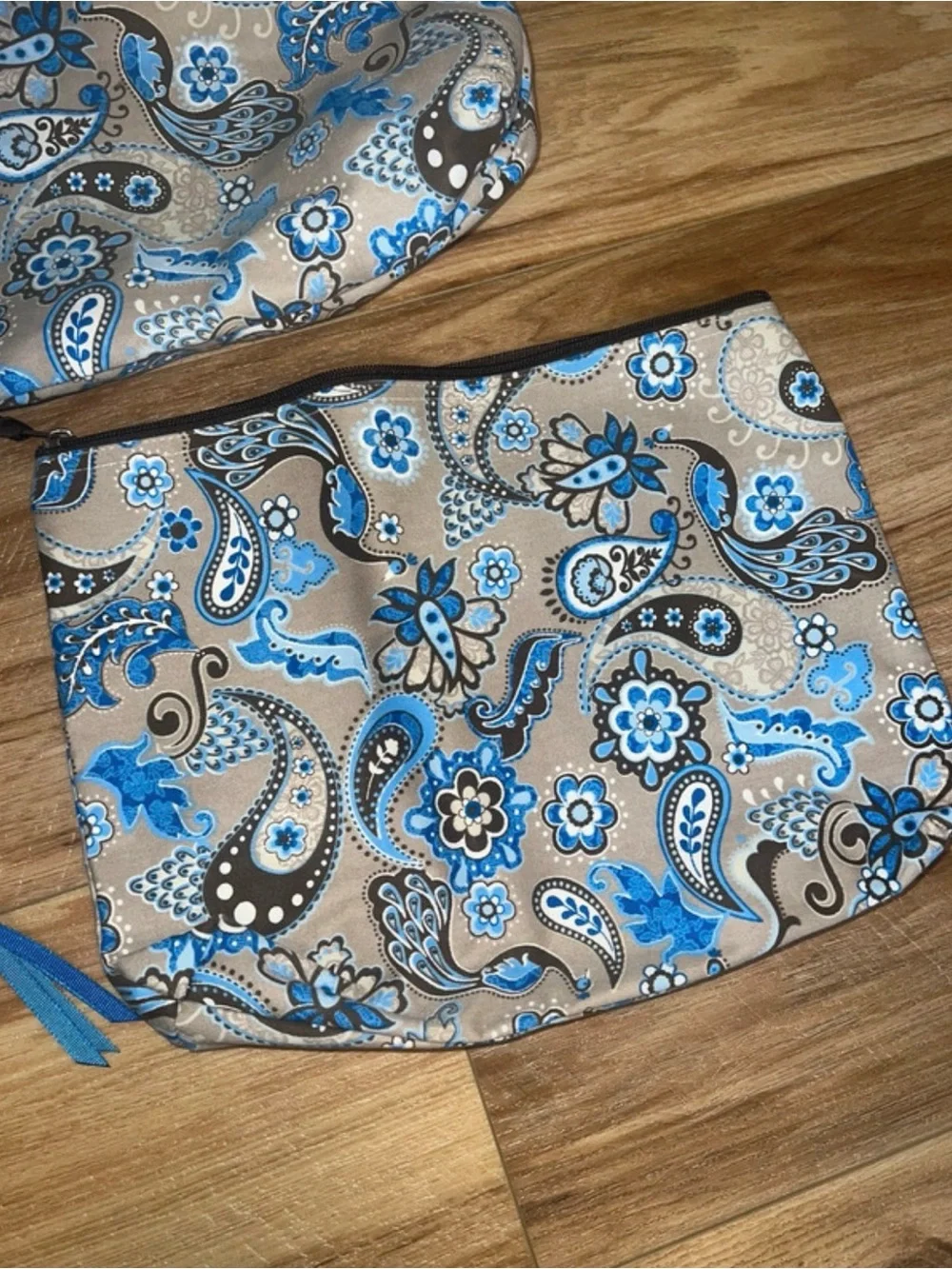 Thirty-One Bag Set‎ of 3 Paisley Floral Brown Blue Purse Travel Y2K Eclectic